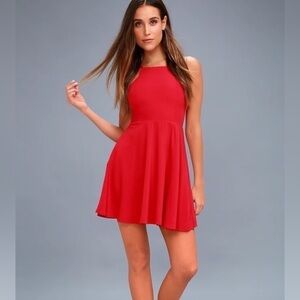 NWT Lulus Call to Charms Red Skater Dress size XS